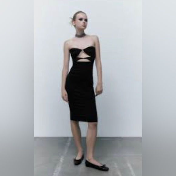 Zara Strapless Cut Out Dress - Picture 1 of 12